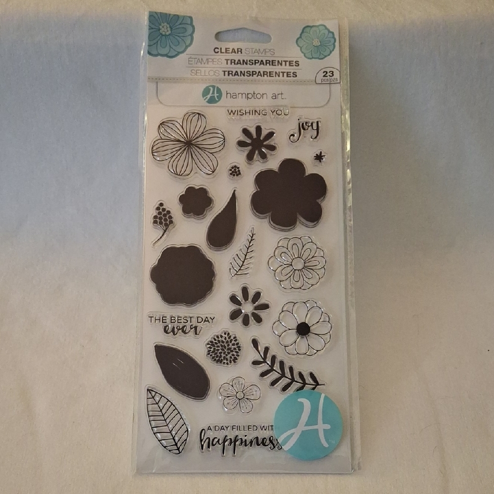 Floral Decorative Acrylic/Polymar Stamp Set For Cardmaking And Papercrafting